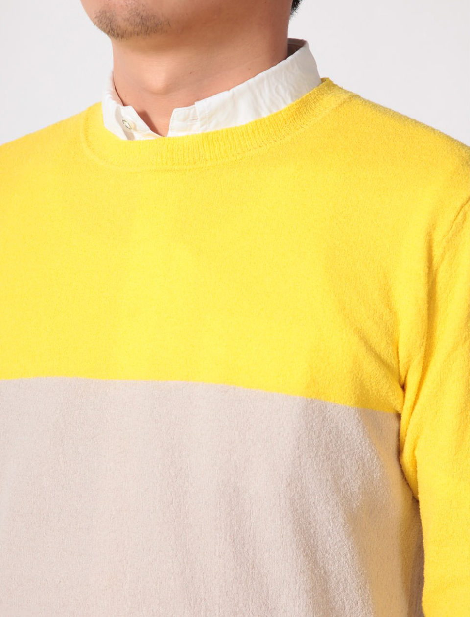 Bi-color Crew Neck Knit 1